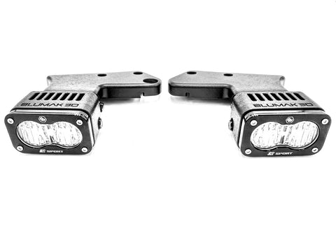 BluMak3D Adjustable LED Ditch Light Housings with Baja Designs S2 Sport LED Pods (3162 Lumens-Pair) for Ford Bronco