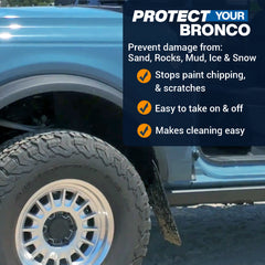 Front Rock Rail Mud Flaps for Ford Bronco (2021-2024)